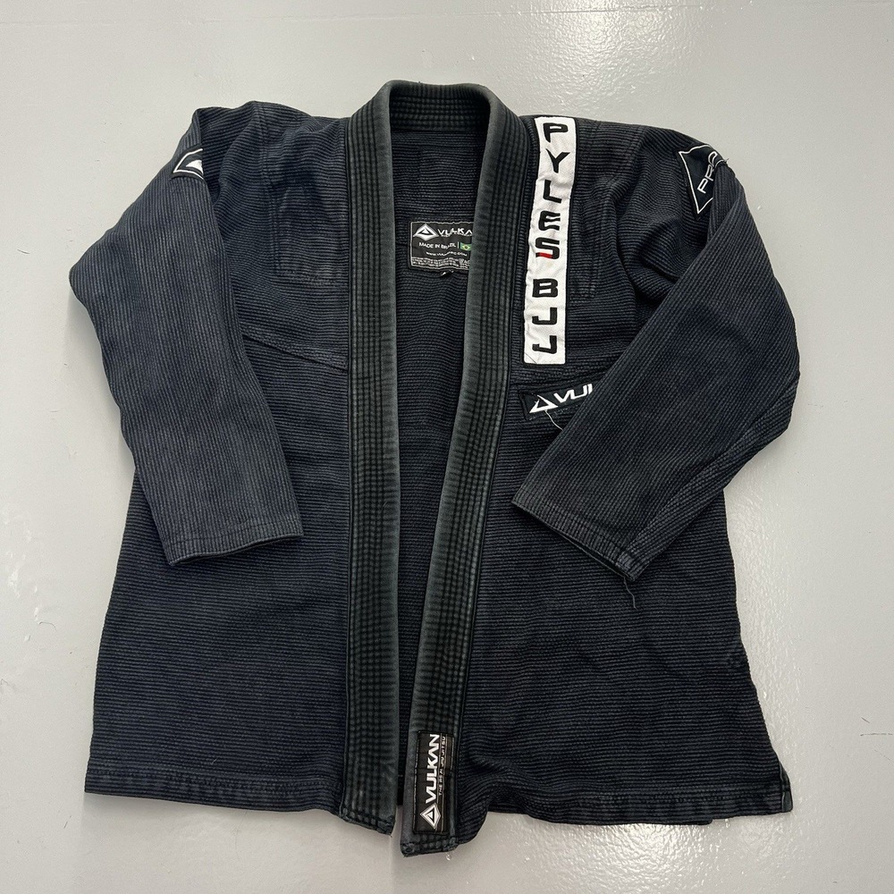 Vulkan A1 Mens Black BJJ Kimono Gi Jacket Pyles BJJ Made in Brazil Training